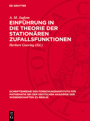 cover image of Einführung in die Theorie der stationären Zufallsfunktionen